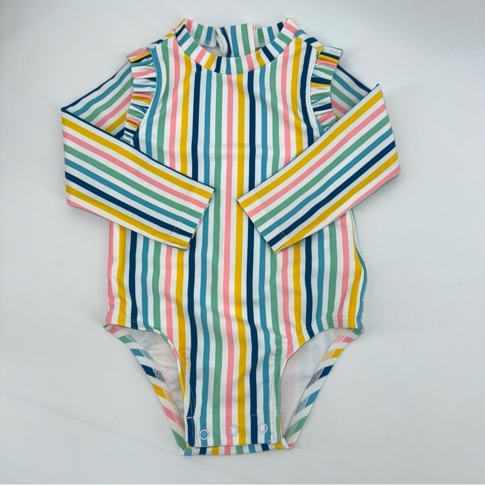 Old Navy Multicolor Striped Swimsuit Rashguard